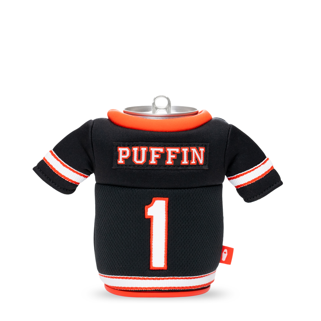 The Gridiron - Puffin Drinkwear drink sleeves #color_black-risky-red