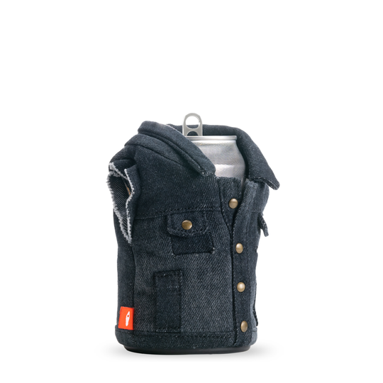 The Denim Vest - Puffin Drinkwear drink sleeves  #color_pewter-denim