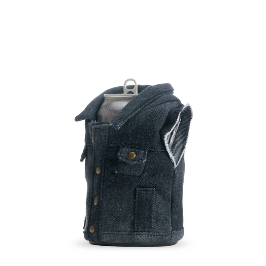 The Denim Vest - Puffin Drinkwear drink sleeves  #color_pewter-denim