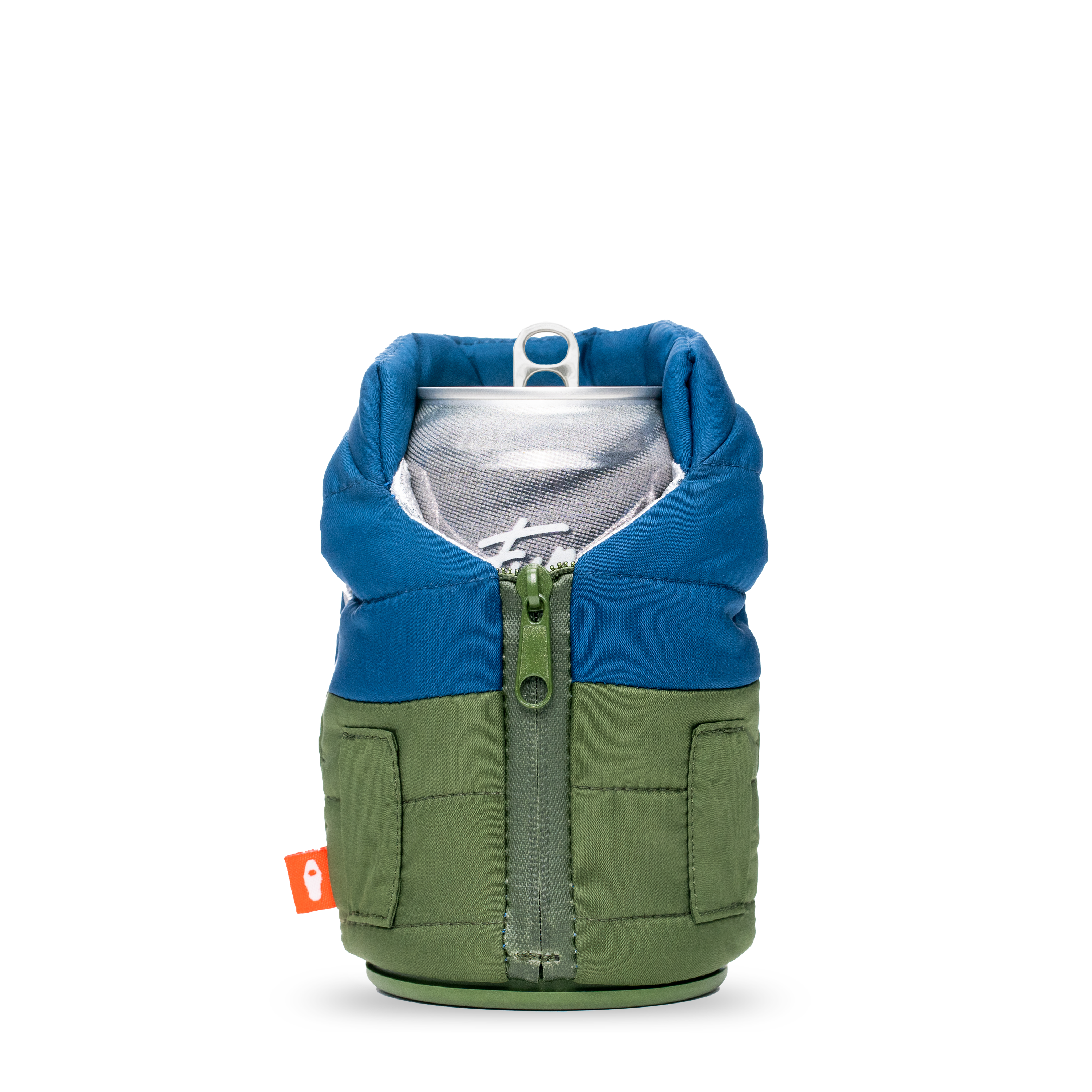 The Puffy Vest - Puffin Drinkwear drink sleeves #color_olive-green-sailor-blue