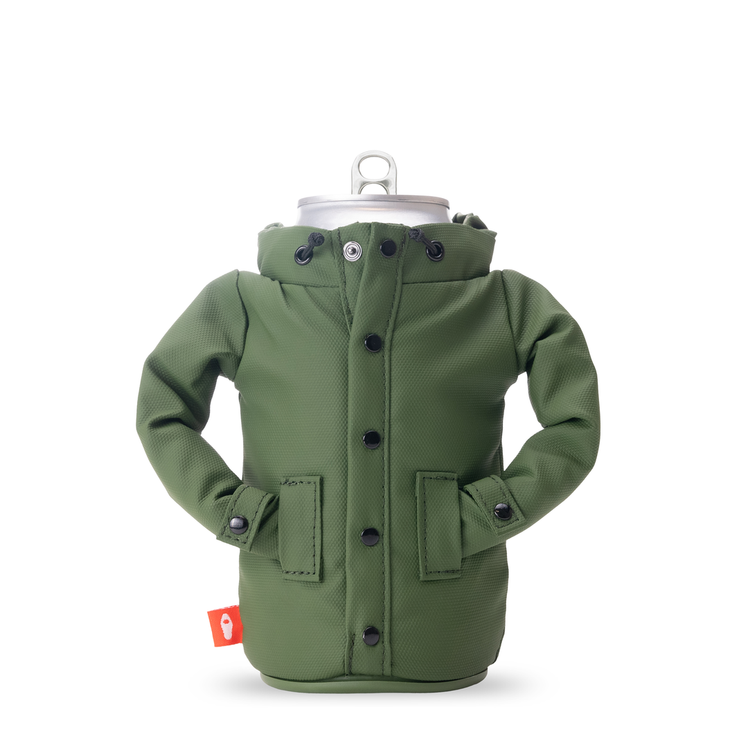The Raincoat - Puffin Drinkwear drink sleeves #color_olive-green