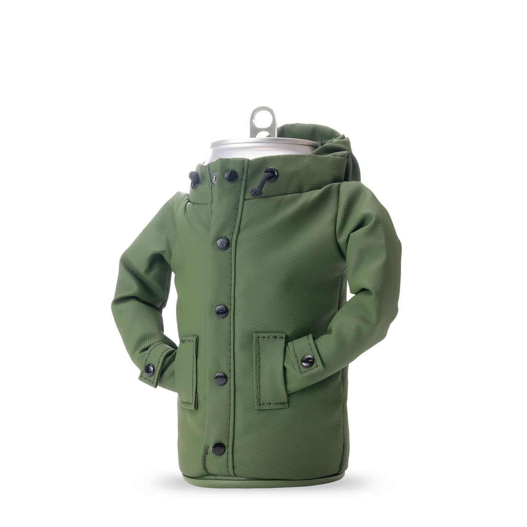 The Raincoat - Puffin Drinkwear drink sleeves #color_olive-green