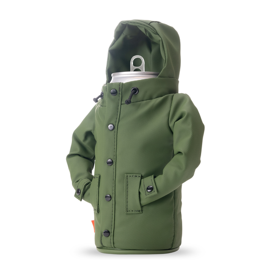 The Raincoat - Puffin Drinkwear drink sleeves #color_olive-green