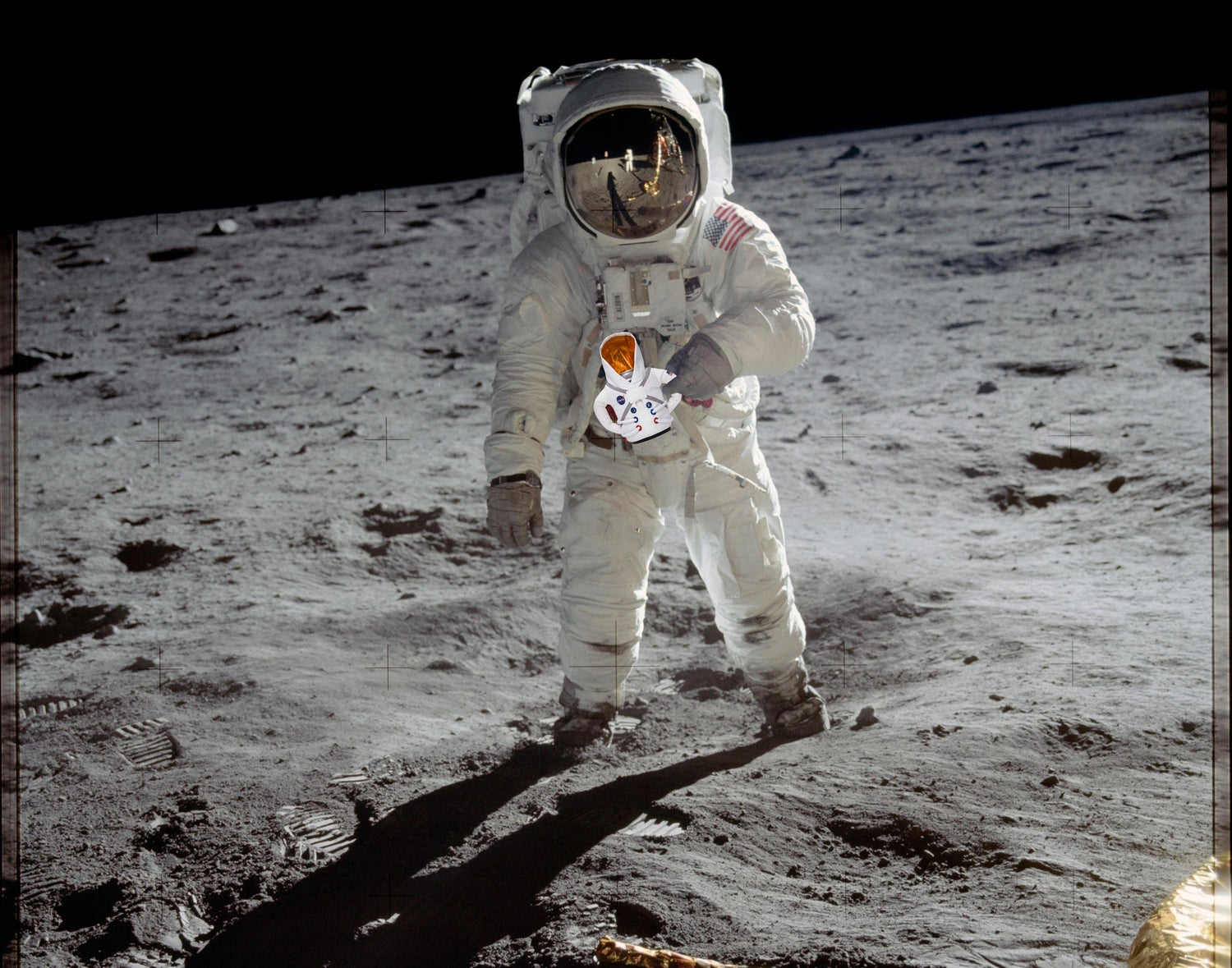 Astronaut Holding Cold Drink in Can Sleeve
